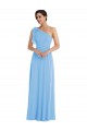 Periwinkle Trompette Mousseline Longue Robes demoiselle d'honneur à Vendre
