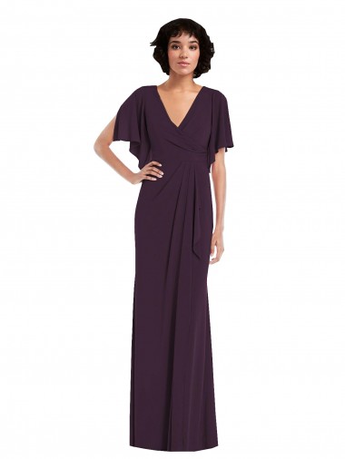 Pourpre Fourreau Col V Spandex Longue Formelles Robes demoiselle d'honneur / Robes de soirée / Robes de bal à Vendre