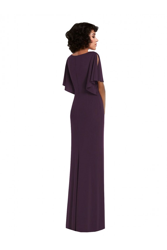 Pourpre Fourreau Col V Spandex Longue Formelles Robes demoiselle d'honneur / Robes de soirée / Robes de bal à Vendre