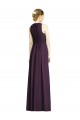 Pourpre Trapèze Col V Mousseline Longue Robes demoiselle d'honneur à Vendre