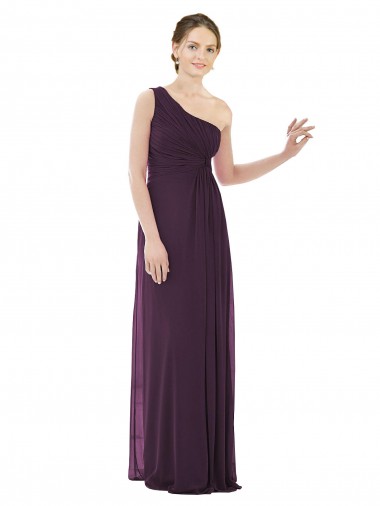 Pourpre Trapèze Mousseline Longue Robes demoiselle d'honneur à Vendre