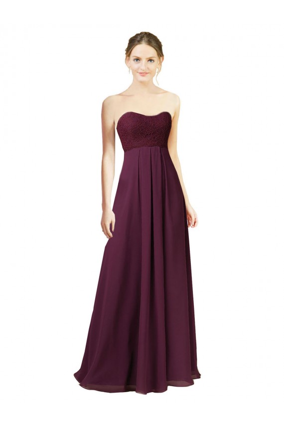 Pourpre Trapèze Mousseline Longue Robes demoiselle d'honneur à Vendre
