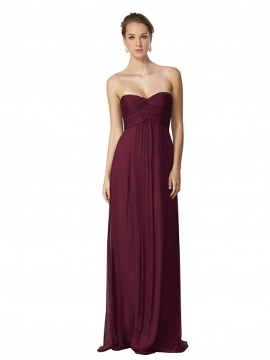 Pourpre Trapèze Mousseline Longue Robes demoiselle d'honneur à Vendre