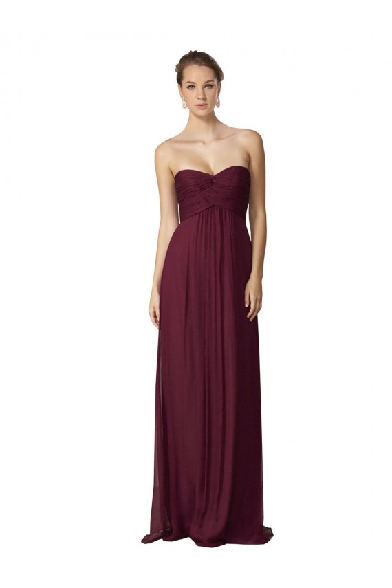 Pourpre Trapèze Mousseline Longue Robes demoiselle d'honneur à Vendre