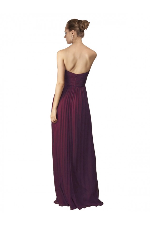 Pourpre Trapèze Mousseline Longue Robes demoiselle d'honneur à Vendre