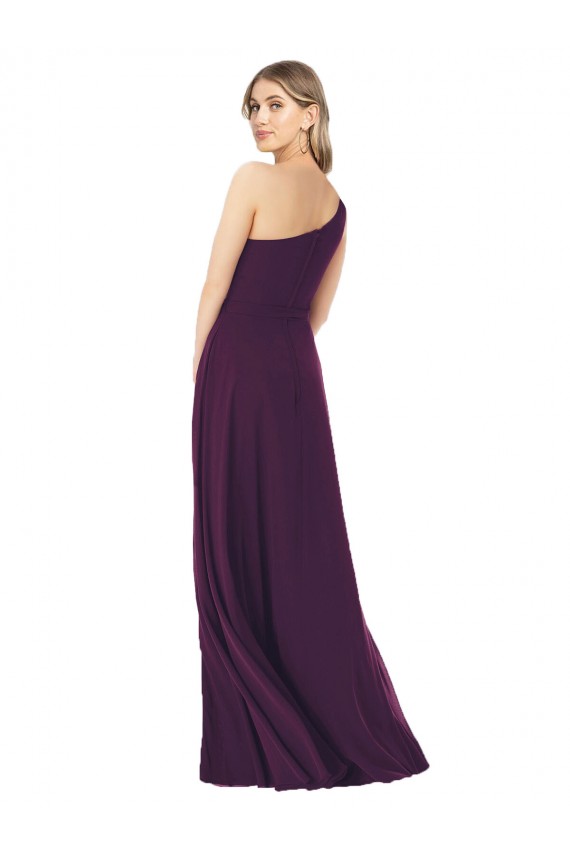 Pourpre Trapèze Mousseline Longue Robes demoiselle d'honneur à Vendre
