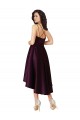 Pourpre Trapèze Scoop Neck Satiné Courte Asymétrique Robes demoiselle d'honneur / Robes de bal à Vendre