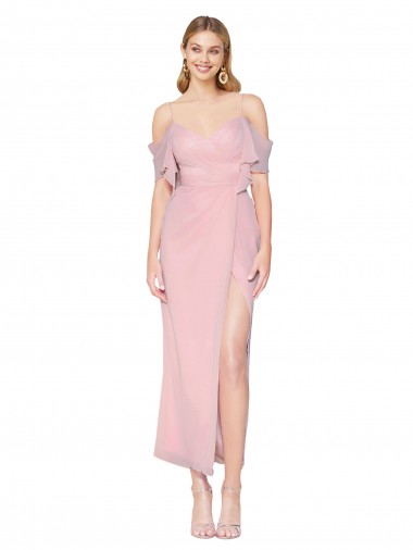 Primevère Sirène Épaule Dénudée Mousseline Courte Robes demoiselle d'honneur / Robes de soirée / Robes de bal à Vendre