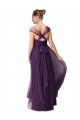 Prune Trapèze Tulle Longue Robes demoiselle d'honneur à Vendre