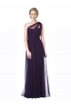 Prune Trapèze Tulle Longue Robes demoiselle d'honneur à Vendre