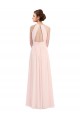 Rose 42 Trapèze Licou Mousseline Longue Robes demoiselle d'honneur à Vendre