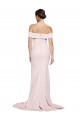 Rose Fourreau Col Carré Balayage train Crêpe Stretch Longue Formelles Robes demoiselle d'honneur / Robes de soirée / Robes de bal à Vendre