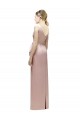 Rose Fourreau Col V Satiné Longue Robes demoiselle d'honneur à Vendre