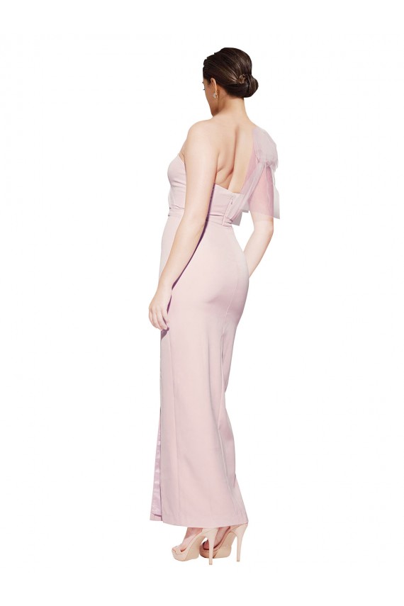 Rose Fourreau Crêpe Stretch Longue Formelles Robes demoiselle d'honneur / Robes de soirée / Robes de bal à Vendre