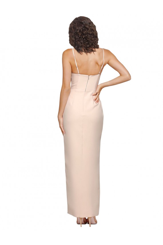Fourreau Sans bretelle Crêpe Stretch Longue Robes demoiselle d'honneur / Robes de bal à Vendre