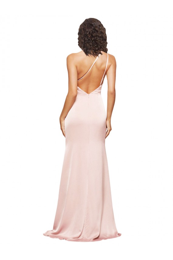 Rose Fourreau Satiné Soyeux Longue Formelles Robes demoiselle d'honneur / Robes de soirée / Robes de bal à Vendre