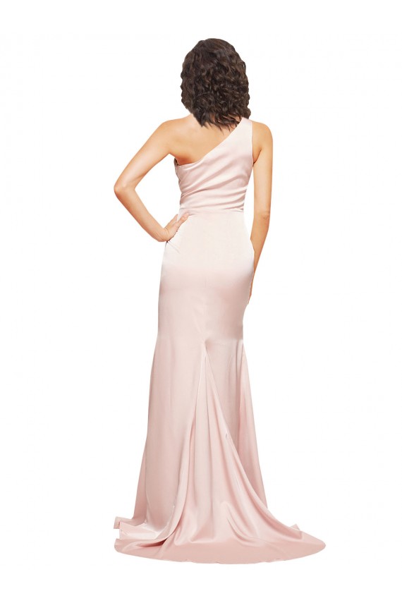 Rose Fourreau Satiné Soyeux Longue Formelles Robes demoiselle d'honneur / Robes de soirée / Robes de bal à Vendre
