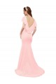 Rose Sirène Col V Mousseline Longue Robes demoiselle d'honneur à Vendre