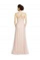 Rose Trapèze Bretelles spaghetti Tulle Longue Robes demoiselle d'honneur à Vendre