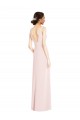 Rose Trapèze Col V Crêpe Stretch Longue Robes demoiselle d'honneur / Robes de bal à Vendre