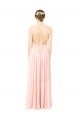 Rose Trapèze Licou Mousseline Longue Robes demoiselle d'honneur à Vendre