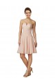 Rose Trapèze Mousseline Dentelle Courte Robes demoiselle d'honneur / Robes de cocktail à Vendre