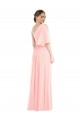 Rose Trapèze Mousseline Longue Robes demoiselle d'honneur à Vendre