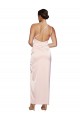 Rose Trapèze Satiné Soyeux Longue Robes demoiselle d'honneur / Robes de bal à Vendre