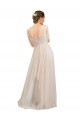 Rose Trapèze Scoop Tulle Longue Robes demoiselle d'honneur à Vendre