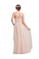 Rose Trapèze Tulle Longue Robes demoiselle d'honneur à Vendre
