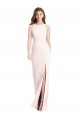 Rose Trompette Bateau Crêpe Stretch Longue Robes demoiselle d'honneur / Robes de bal à Vendre