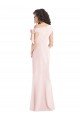 Rose Trompette Épaule Dénudée Crêpe Stretch Longue Formelles Robes demoiselle d'honneur / Robes de soirée / Robes de bal à Vendre