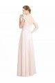 Rose crème Trapèze Mousseline Dentelle Longue Robes demoiselle d'honneur à Vendre