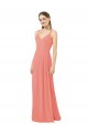 Rose du Désert Fourreau Col V Mousseline Longue Robes demoiselle d'honneur à Vendre