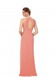 Rose du Désert Fourreau Col V Mousseline Longue Robes demoiselle d'honneur à Vendre