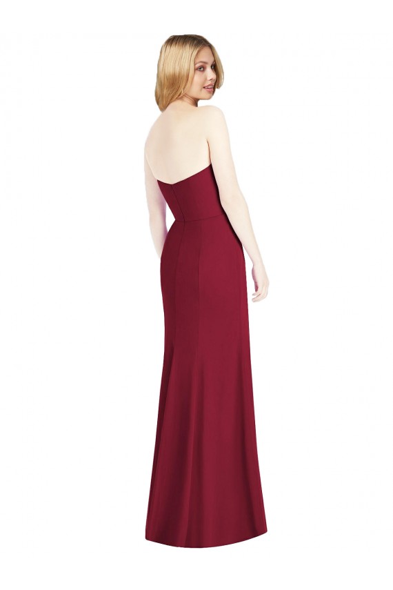 Rose du Désert Trompette Sans bretelle Mousseline Longue Robes demoiselle d'honneur à Vendre