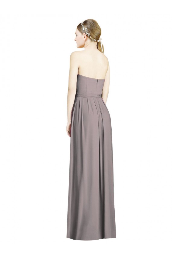 Rose poudré Trapèze Mousseline Longue Robes demoiselle d'honneur à Vendre