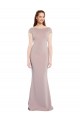 Rose poussiéreux Sirène Col Bateau Crêpe Stretch Longue Formelles Robes demoiselle d'honneur / Robes de soirée / Robes de bal à Vendre