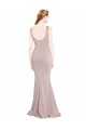 Rose poussiéreux Sirène Scoop Crêpe Stretch Longue Formelles Robes demoiselle d'honneur / Robes de soirée / Robes de bal à Vendre