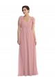 Rose poussiéreux Trapèze Licou Mousseline Longue Robes demoiselle d'honneur à Vendre