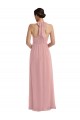 Rose poussiéreux Trapèze Licou Mousseline Longue Robes demoiselle d'honneur à Vendre