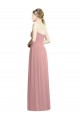 Rose poussiéreux Trapèze Sans bretelle Mousseline Longue Formelles Robes demoiselle d'honneur / Robes de soirée à Vendre