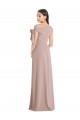 Rose poussiéreux Trapèze Épaule Dénudée Crêpe Stretch Longue Formelles Robes demoiselle d'honneur / Robes de soirée / Robes de bal à Vendre