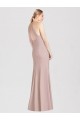 Rose poussiéreux Trompette Licou Crêpe Stretch Longue Robes demoiselle d'honneur à Vendre