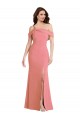 Rose vif Trompette Crêpe Stretch Longue Robes demoiselle d'honneur / Robes de bal à Vendre