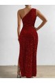 Rouge Fourreau Paillettes Velours Longue Robes de bal à Vendre