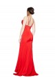Rouge Fourreau Sans bretelle Satiné Stretch Longue Formelles Robes demoiselle d'honneur / Robes de soirée / Robes de bal à Vendre