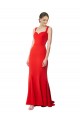 Rouge Sirène Col Haut Crêpe Stretch Longue Formelles Robes demoiselle d'honneur / Robes de soirée / Robes de bal à Vendre