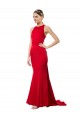 Rouge Sirène Licou Col Haut Crêpe Stretch Longue Formelles Robes demoiselle d'honneur / Robes de soirée / Robes de bal à Vendre