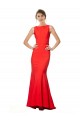 Rouge Sirène Licou Col Haut Crêpe Stretch Longue Formelles Robes demoiselle d'honneur / Robes de soirée / Robes de bal à Vendre